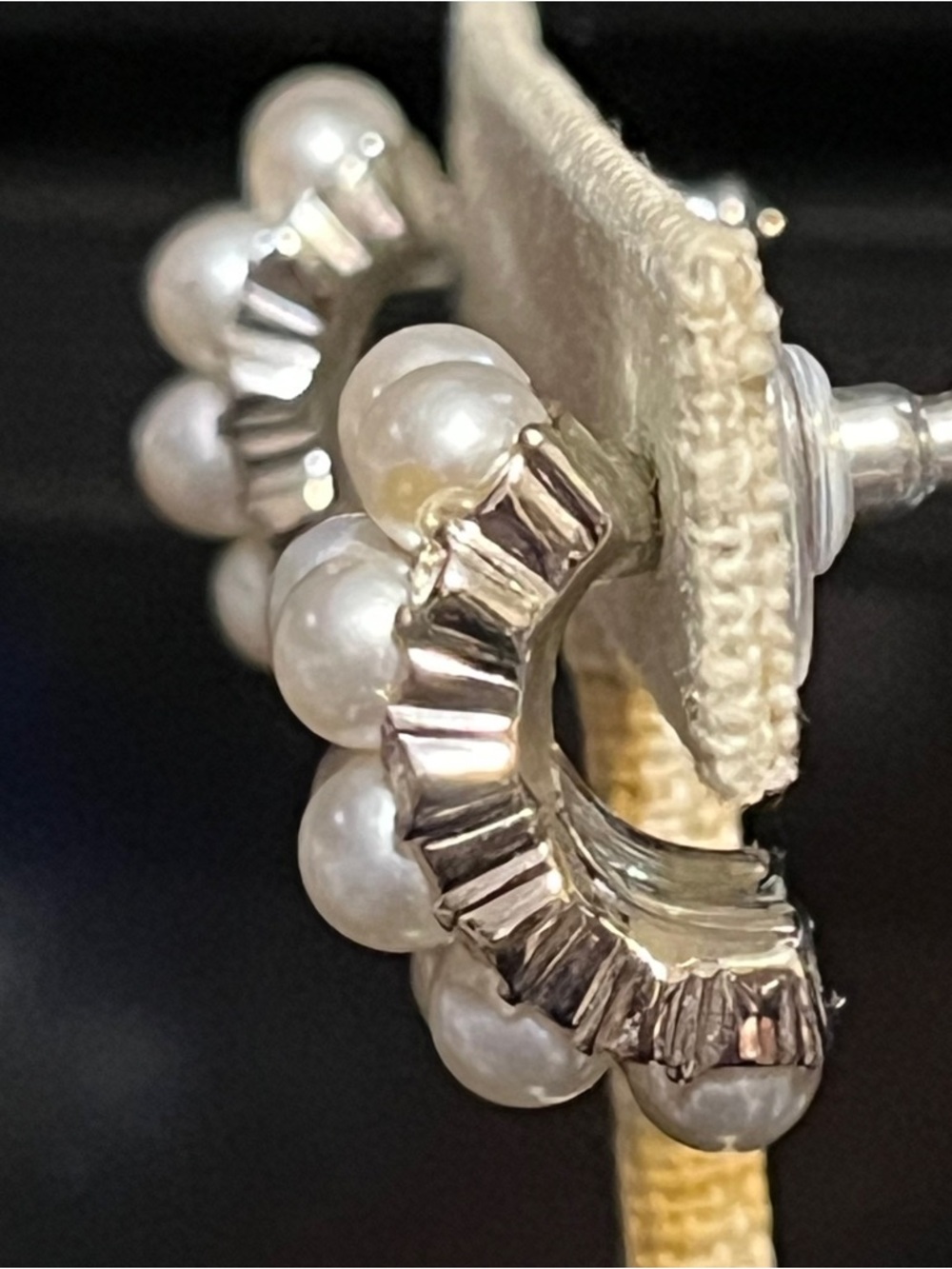 Swarovski Crystals & Pearl Cluster Earrings - Picture 4 of 7